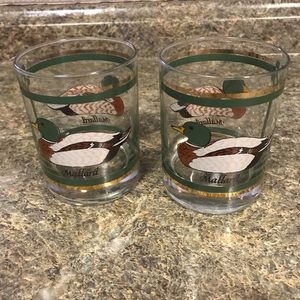 Set of two mallard glasses